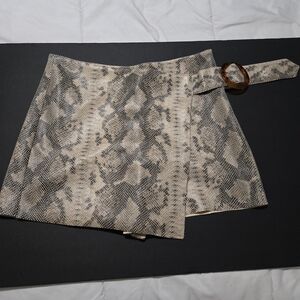 Zara Snake Print Mini Skirt with Belt